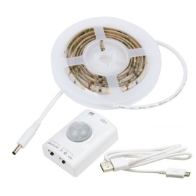 Set cu Banda LED BLIX, 2.5W, 4000k, IP20 + Cablu mufa jack, 1m + Cablu USB si Mini USB, 25cm + Senzor de miscare cu baterie