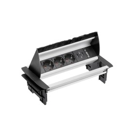 Sistem de Prize DESK , 3xSchuko + 2xUSB , 220-240V AC, 50/60, IP20, cablu de 1.5 m, negru