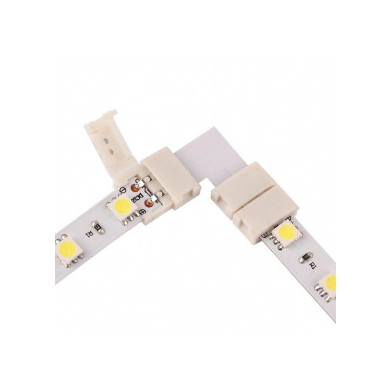 Micro conector in forma de L fara fire pentru 2 benzi led 8 mm