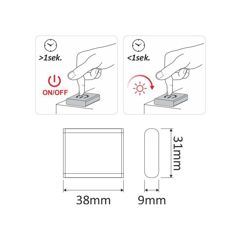 Comutator ON/OFF cu actionare prin atingere si dimmer