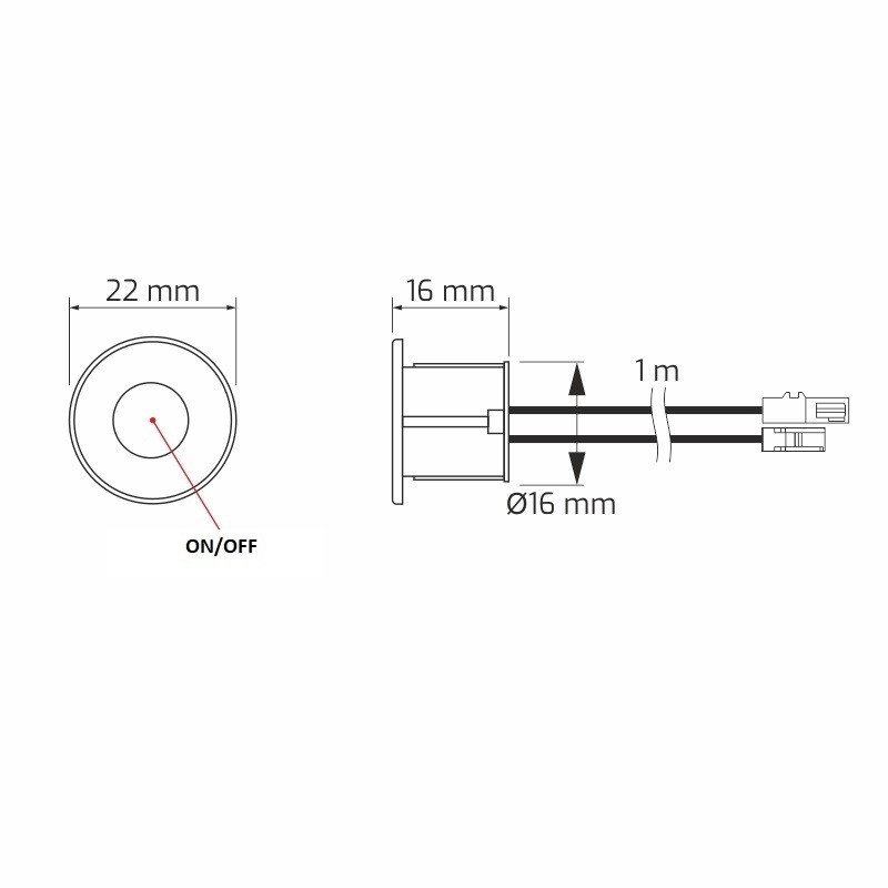 Comutator incastrat cu touch si dimmer ALB