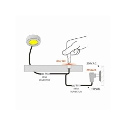 Comutator incastrat cu touch si dimmer ALB