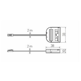 Conector de distributie cu 3 intrari si cablu de 2 m