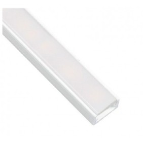 Profil din aluminiu pentru banda LED cu difuzor opac, 2m, Alb