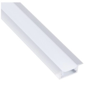 Profil din aluminiu pentru banda LED cu difuzor opac, montaj incastrat, 2m