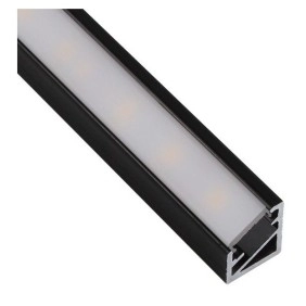 Profil triunghiular din aluminiu pentru banda LED cu difuzor opac, Negru 2m