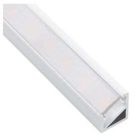 Profil triunghiular din aluminiu pentru banda LED cu difuzor opac, Alb 2m