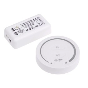 Set SELI: Controler LED, 12-24V DC, IP20, 10A 2,4 GHz + Telecomanda de culoare alba