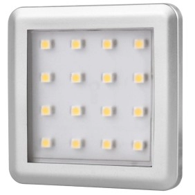 Spot patrat Square2 cu 16 LED-uri finisaj aluminiu , 1.5W, 150lm, 12V DC, IP20